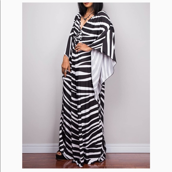 Chiffon Kaftan Beach Dress Caftan Swimsuit Cover Ups (BNIP) - Picture 3 of 6